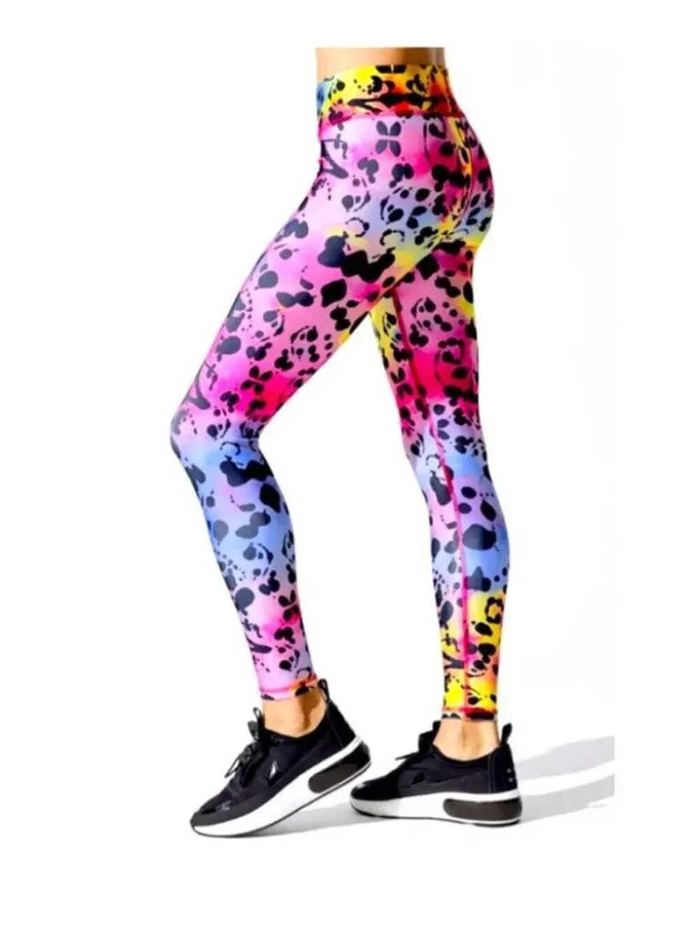 New Terez Small Vibrant Rainbow Rorschach Tie-Dye Leggings NWT